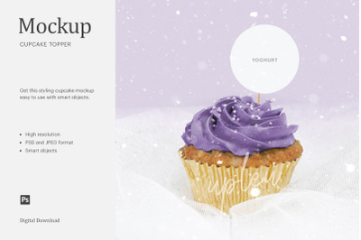 Cupcake Topper Mockup, Cupcake Mockup, Toppers Mockup