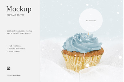 Cupcake Topper Mockup, Cupcake Mockup, Toppers Mockup