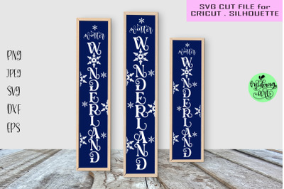 Winter wonderland vertical sign svg&2C; winter porch sign svg