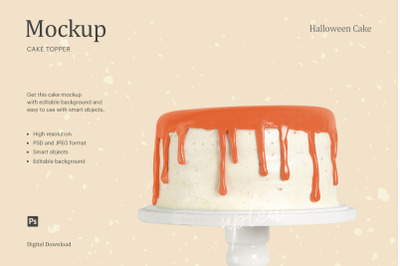 Cake Toppers Mockup, Halloween Cake Topper Mockup