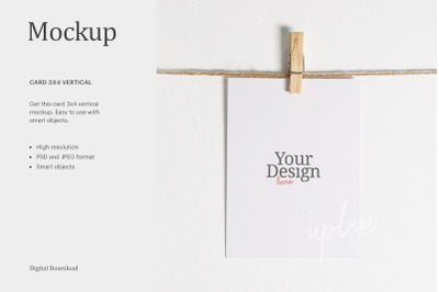 3x4 Card Mockup, Thank You Card Mockup, Note Card Mockup