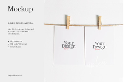 3x4 Card Mockup&2C; Thank You Card Mockup