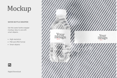 Download Clear Glass Spring Water Bottle With Paper Label Mockup Yellowimages