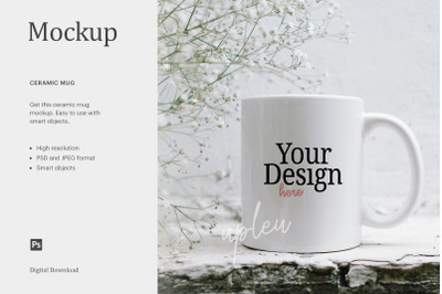 15oz Mug Mockup, Mug Mockup Natural Scene