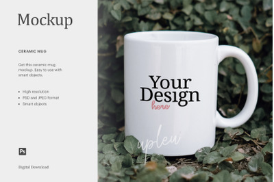 15oz Mug Mockup, Mug Mockup Green Nature