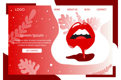 Landing Page Fashion Sexy Red Lips