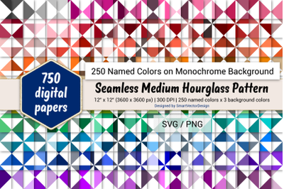 Seamless Medium Hourglass Pattern Paper - 250 Colors on BG