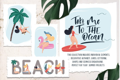 Take me to the ocean. Graphic set