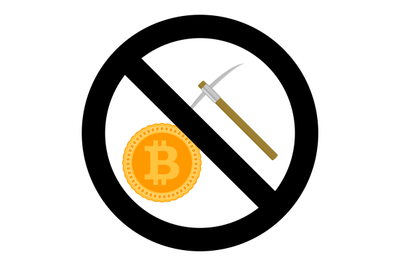 Ban mining crypto coin symbol