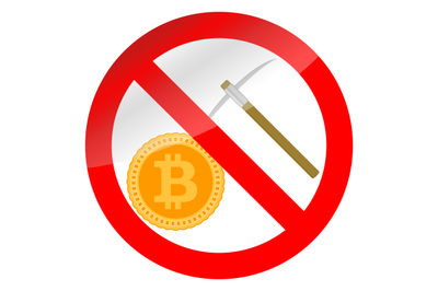 Prohibition icon mining bitcoin