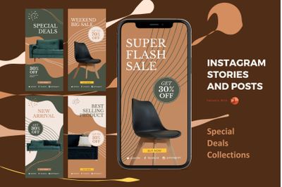 Instagram stories and posts powerpoint template - special deal collect