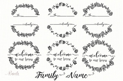 Welcome To Our Home,silhouette Files,files For Cricut, Wreath Family N
