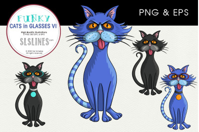 Angry Cats in Glasses PNG &amp; EPS