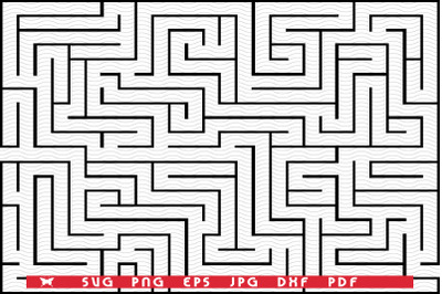 SVG &nbsp;Maze, Black rectangle pattern digital clipart