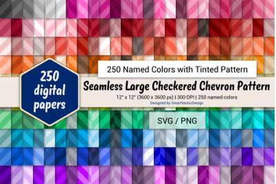 Seamless Large Checkered Chevron Paper - 250 Colors Tinted