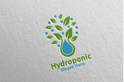 Water Hydroponic Botanical Gardener Logo Design 80