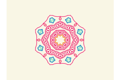 Ornament Abstract Pink Blue Orange Color