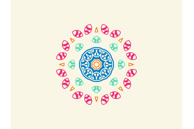 Ornament Abstract Pink Tosca Blue Orange Color