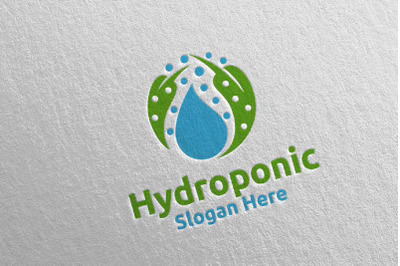 Water Hydroponic Botanical Gardener Logo Design 81