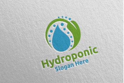 Water Hydroponic Botanical Gardener Logo Design 82