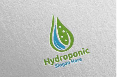 Water Hydroponic Botanical Gardener Logo Design 83