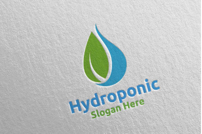 Water Hydroponic Botanical Gardener Logo Design 84