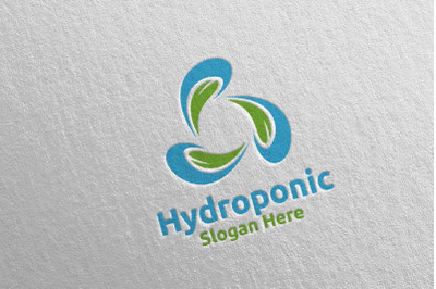 Water Hydroponic Botanical Gardener Logo Design 85