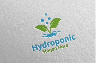 Water Hydroponic Botanical Gardener Logo Design 86