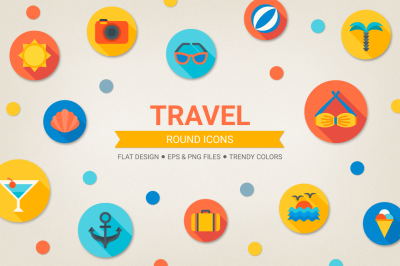 Round Travel Icons