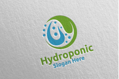 Water Hydroponic Botanical Gardener Logo Design 88