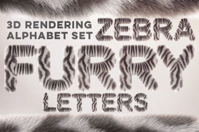 3D Zebra Furry Letters Pack