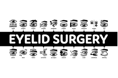 Eyelid Surgery Healthy Minimal Infographic Banner Vector