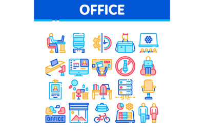 Office And Workplace Collection Icons Set Vector