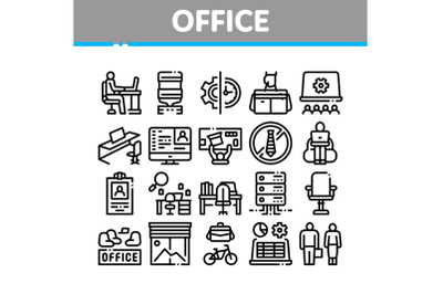 Office And Workplace Collection Icons Set Vector