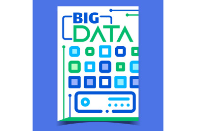 Big Data Center Server Advertising Banner Vector