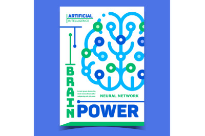 Digital Brain Power Promotional Banner Vector