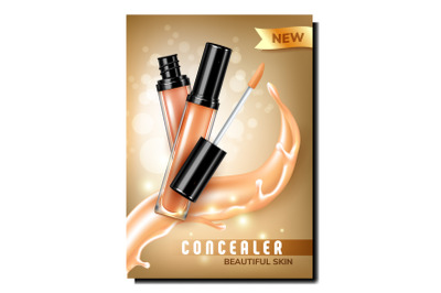 Concealer Facial Skin Care Liquid Banner Vector