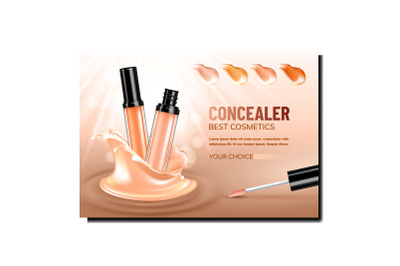 Concealer Facial Cosmetic Promo Poster Vector