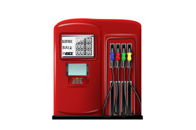 Gas Station Equipment For Refuel Automobile Vector