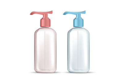 Bottle With Pump For Hygienic Liquid Soap Vector