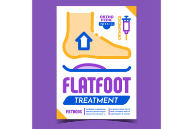 Flatfoot Treatment Methods Advertise Banner Vector