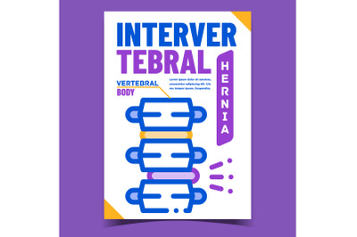 Intervertebral Hernia Advertising Poster Vector