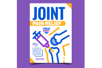 Join Pain Relief Injection Advertise Poster Vector