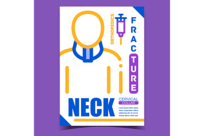 Neck Fracture Disease Advertising Banner Vector