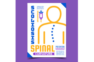 Spinal Curvature Ill Advertising Banner Vector