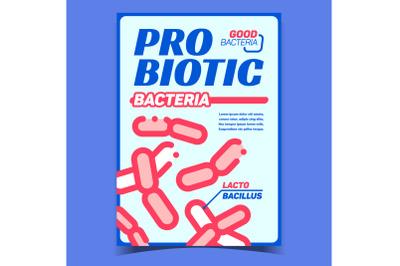 Probiotic Bacteria Creative Promo Poster Vector