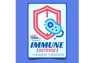 Immune Defense Creative Advertising Poster Vector