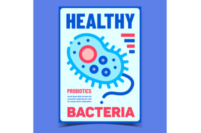 Healthy Bacteria Creative Advertise Banner Vector