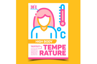 High Body Temperature Advertising Poster Vector