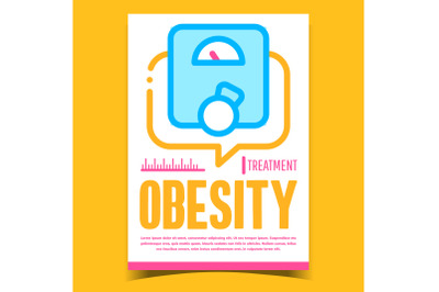 Obesity Treatment Creative Advertise Banner Vector